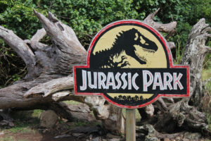 Letreiro do Jurassic Park.